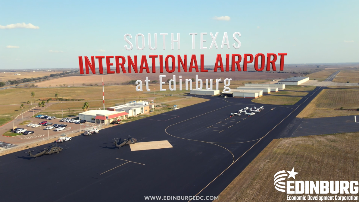 South Texas International Airport at Edinburg signage