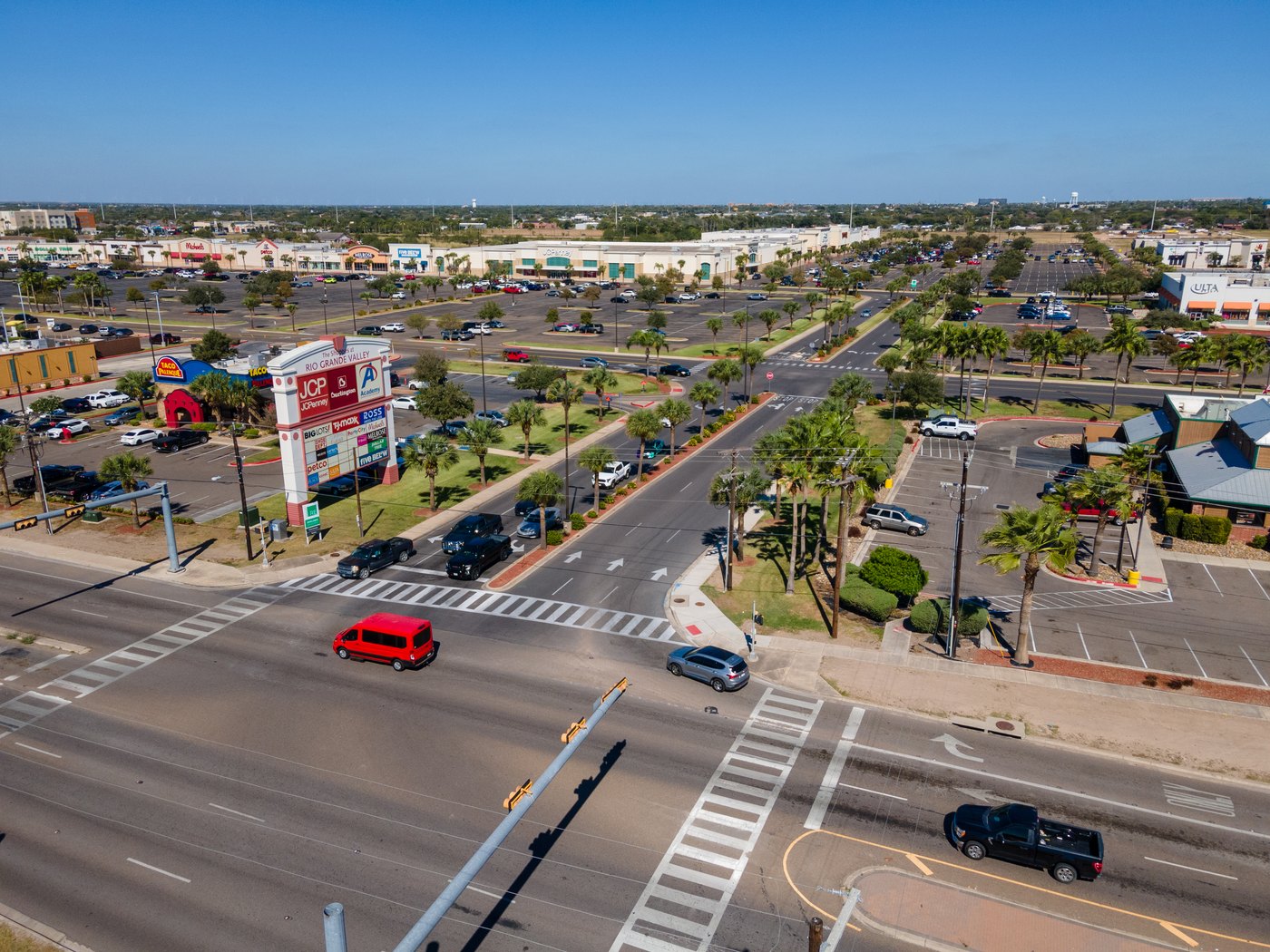 A commercial retail centre in Edinburg
