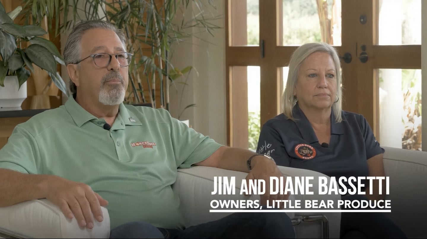 Jim and Diane Bassetti, owners of Little Bear Produce