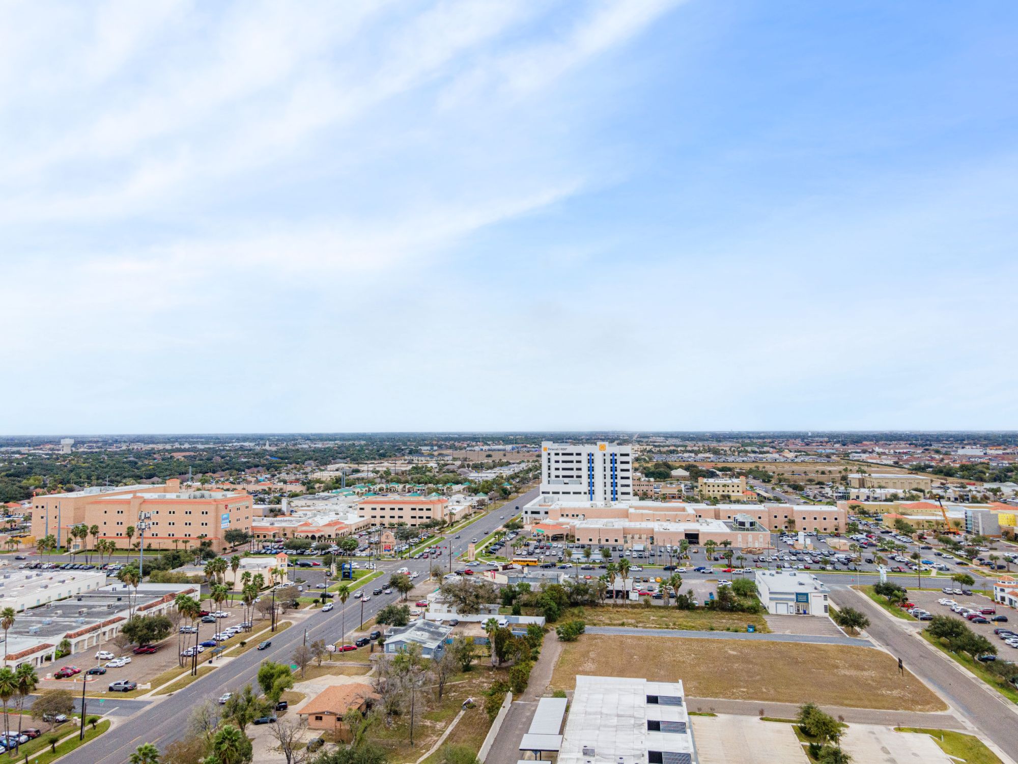 Aerial view of Edinburg medical district