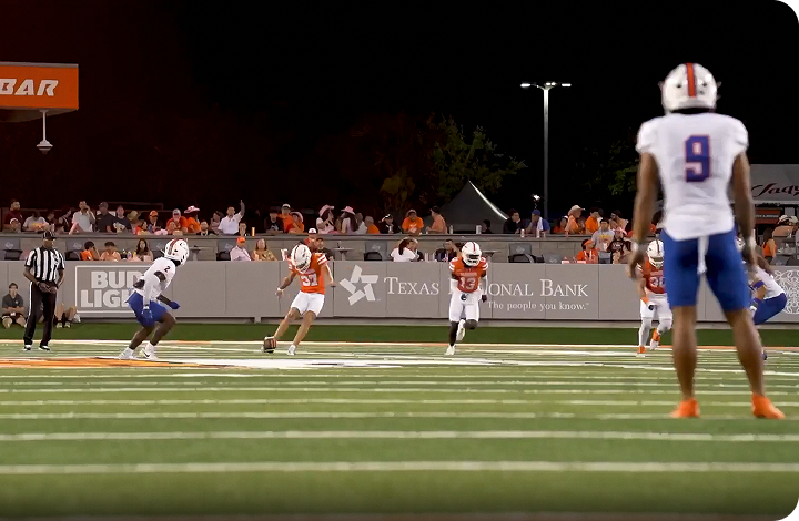 UTRGV Vaqueros playing a home football game in Edinburg